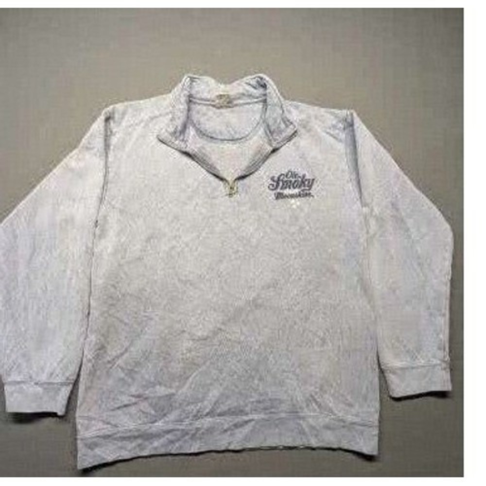 Comfort Colors Sweatshirt Womens M Blue Ole Smoky Moonshine Quarter Zip Pullover